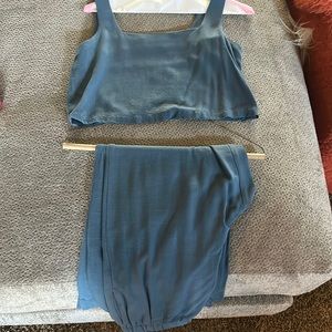 Crop top and flowy pants